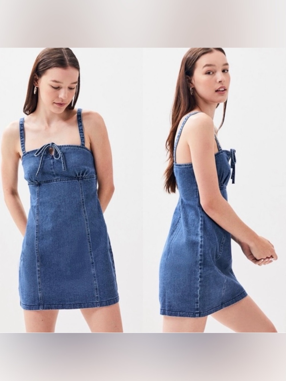 PacSun Keyhole Denim Mini Dress Size Medium Blue